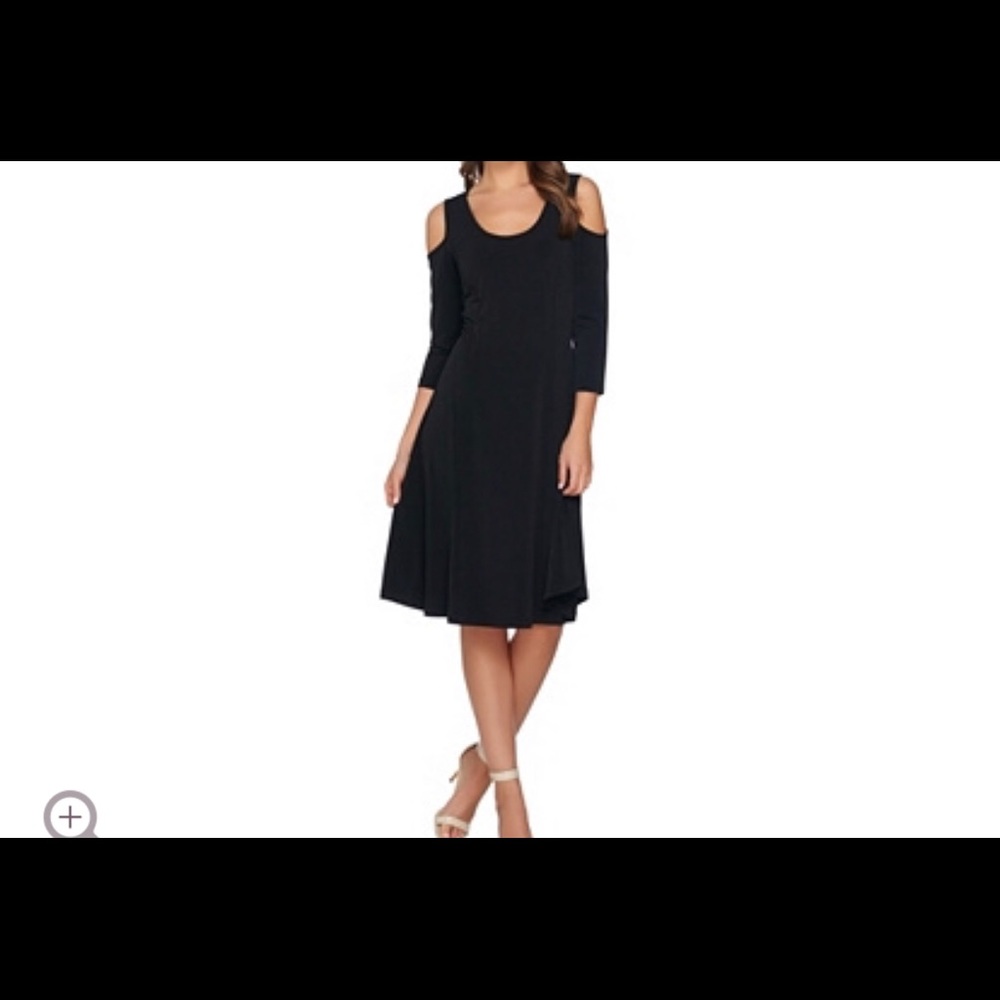 Susan Graver black cold shoulder Dress 1x